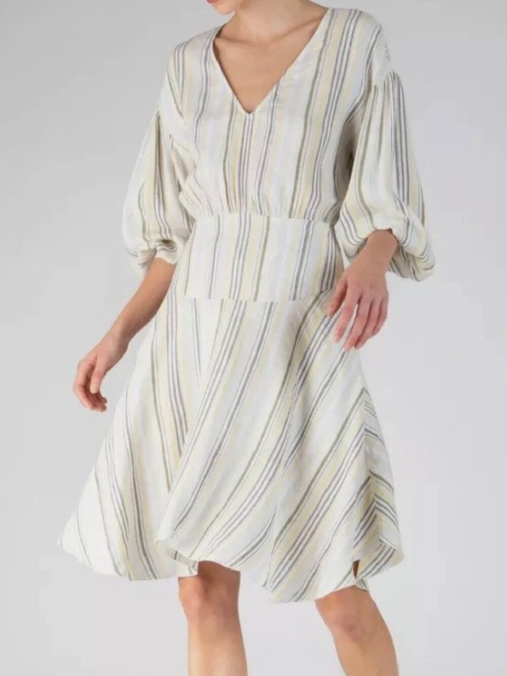 Women's ATM Anthony Thomas Melillo Linen Blend Striped Dress - Size 2